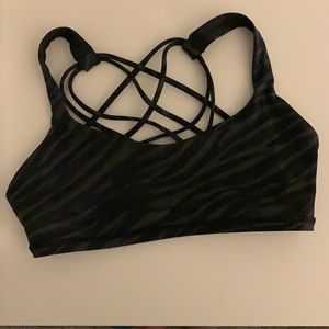 Black Animal Print Lululemon Free to be Wild sports bra size 4